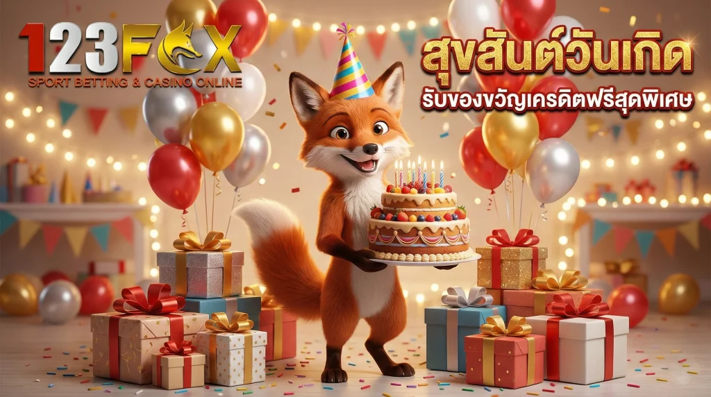 โปรโมชั่นวันเกิด 123FOX รับเครดิตฟรีของขวัญพิเศษ