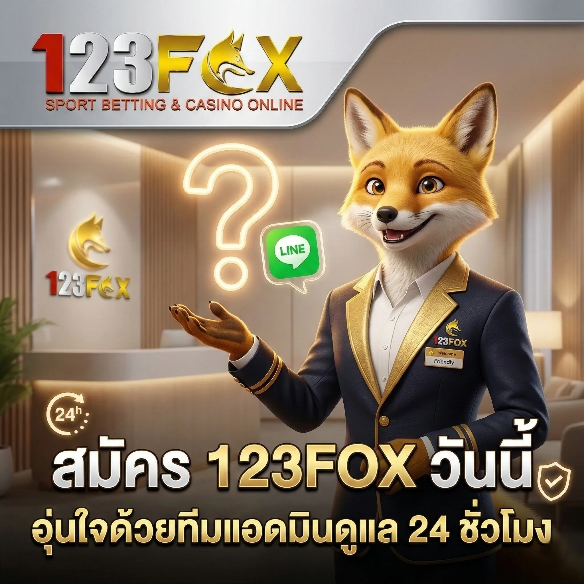 สมัคร 123FOX พร้อมบริการดูแลลูกค้าจากทีมงานมืออาชีพตลอด 24 ชั่วโมง