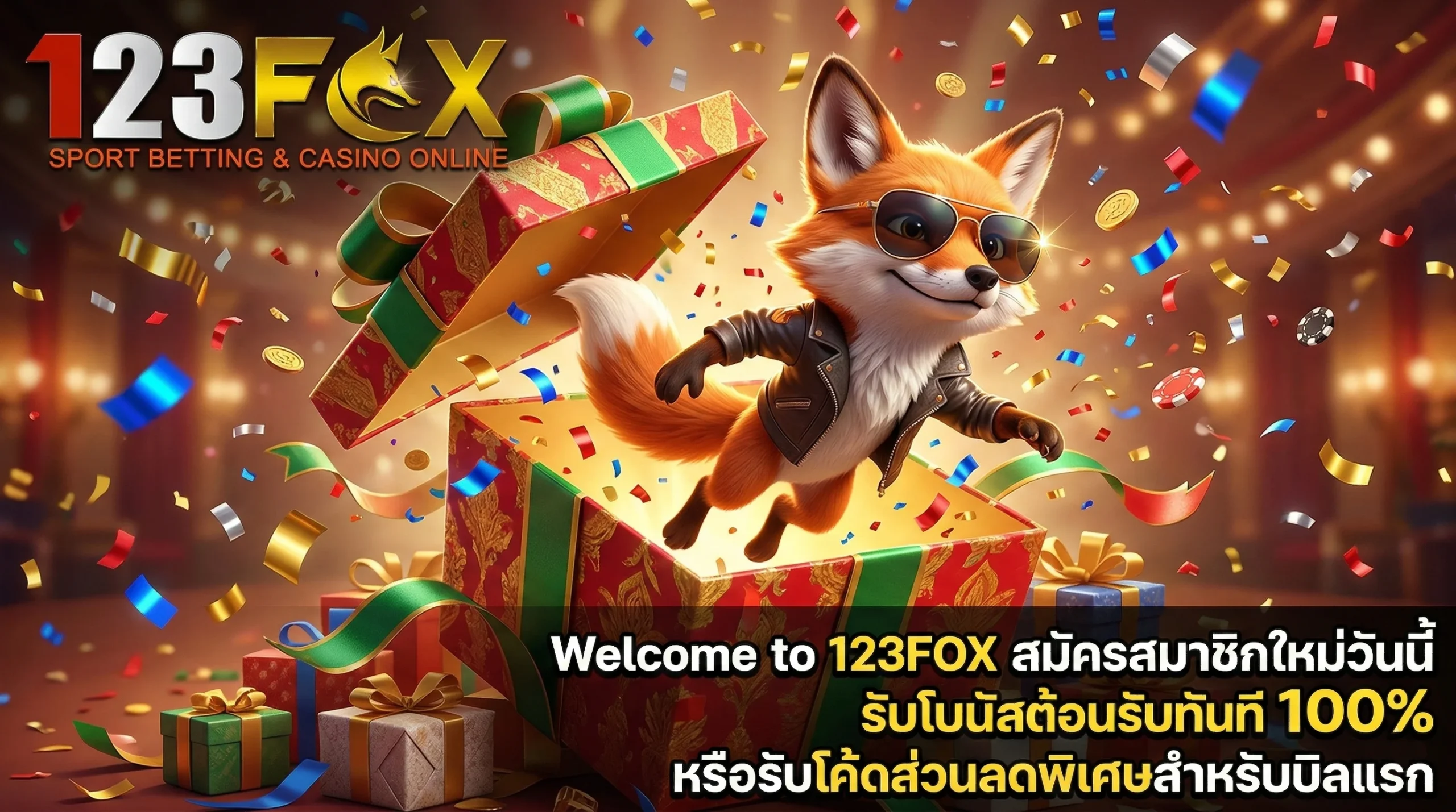 โปรโมชั่นต้อนรับสมาชิกใหม่ 123FOX รับโบนัสและโค้ดส่วนลดพิเศษ