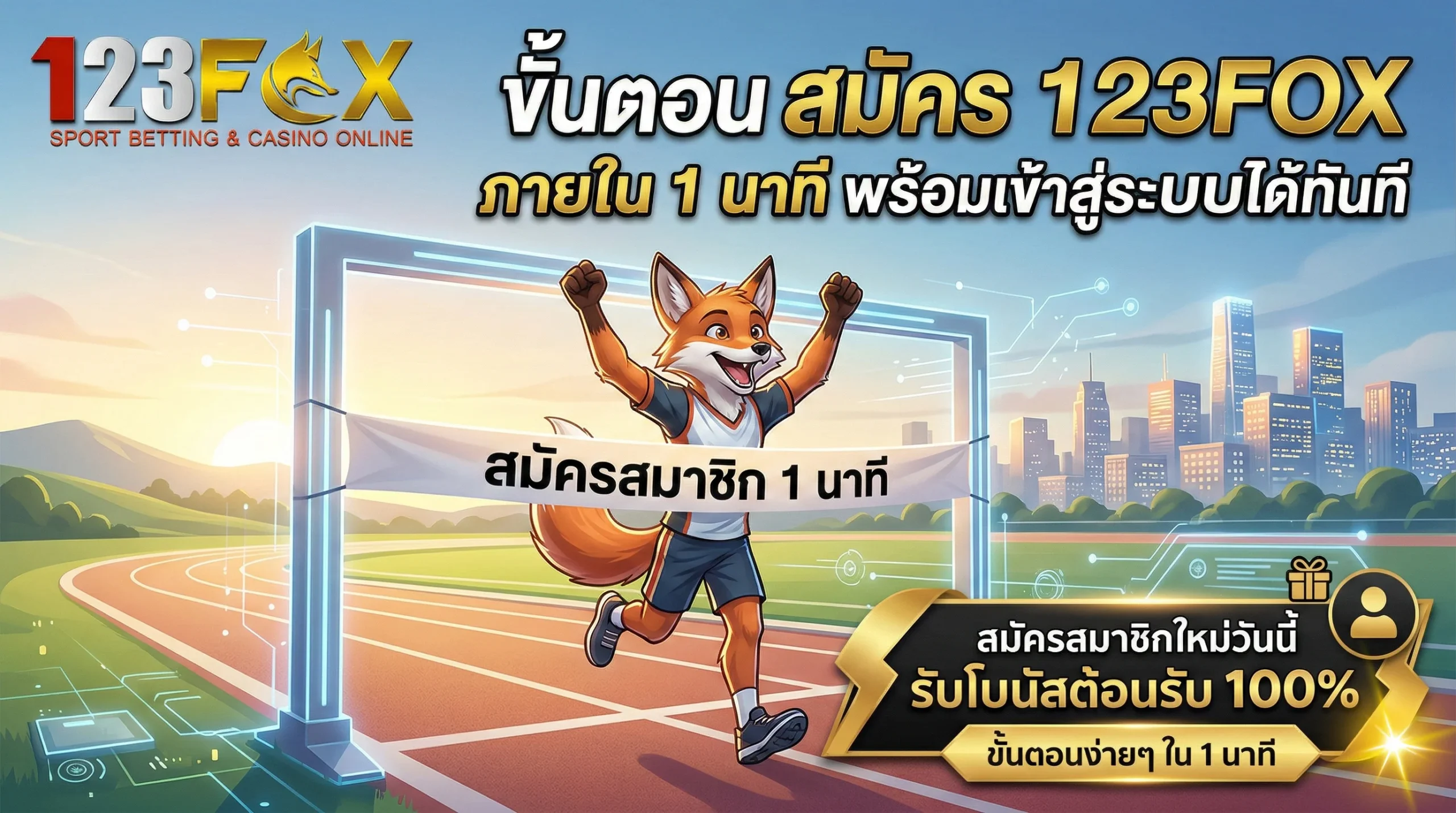 ขั้นตอน สมัคร 123FOX ง่ายๆ ภายใน 1 นาที พร้อมรับโบนัสต้อนรับ