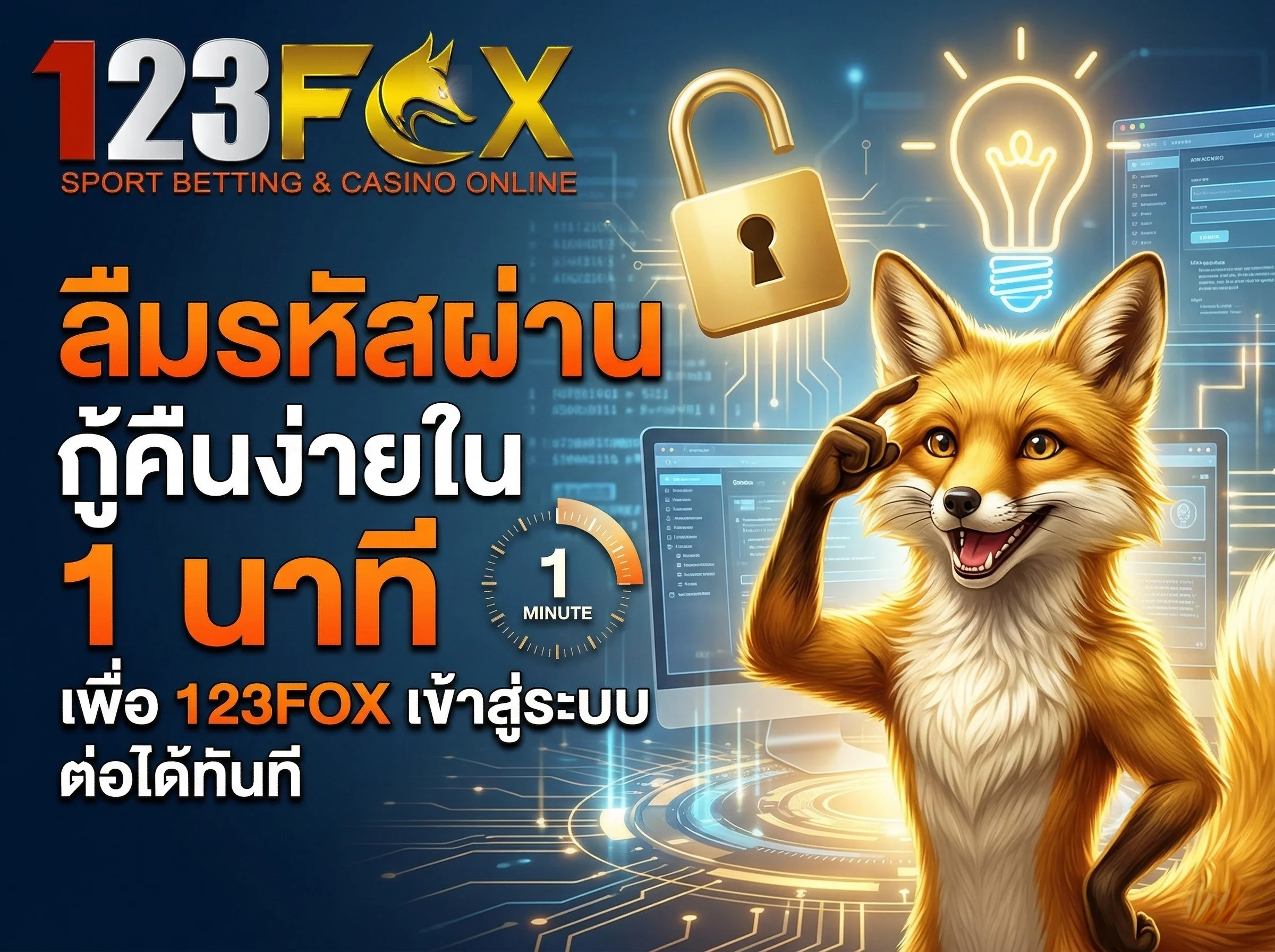 ขั้นตอนการกู้คืนรหัสผ่านเพื่อเข้าใช้งาน 123FOX เข้าสู่ระบบ อย่างรวดเร็ว