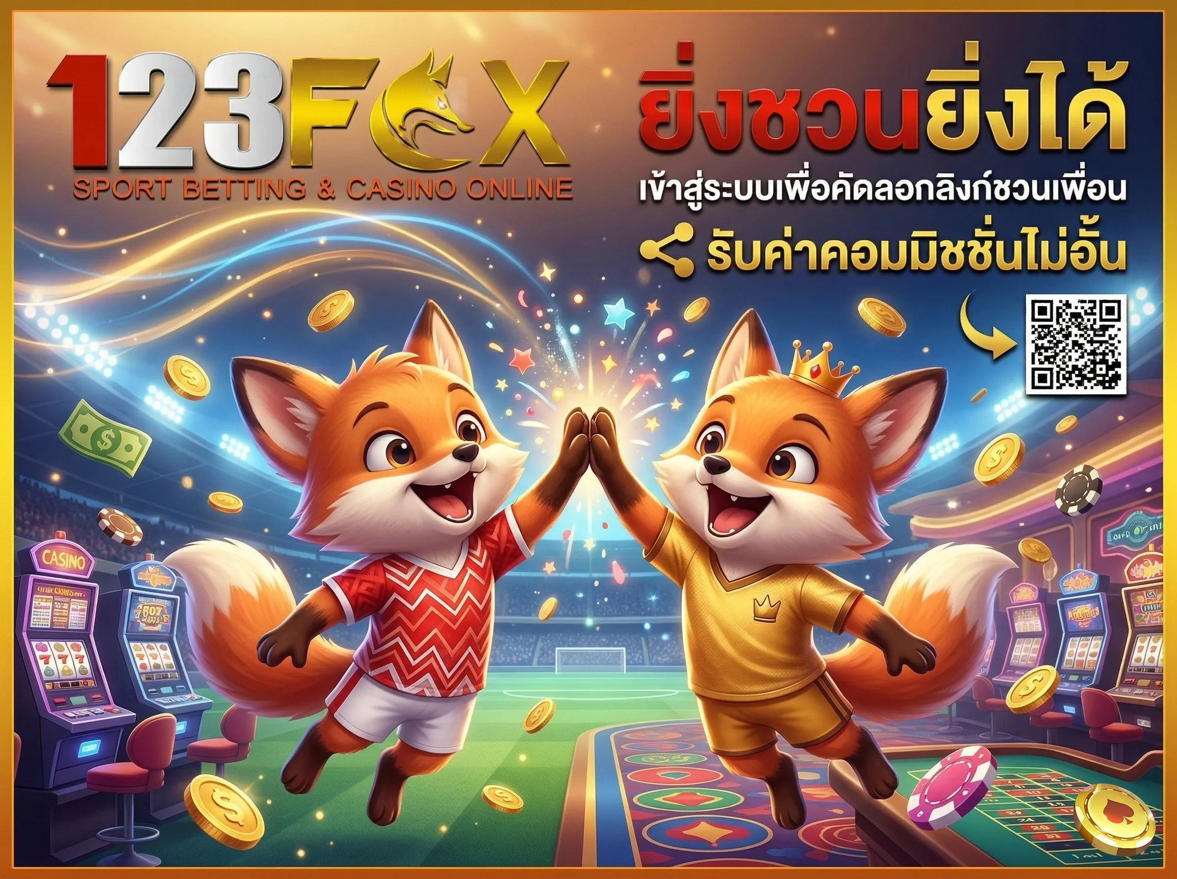 โปรโมชั่นชวนเพื่อน รับค่าคอมมิชชั่นง่ายๆ เพียงเข้าสู่ระบบ 123fox และแชร์ลิงก์