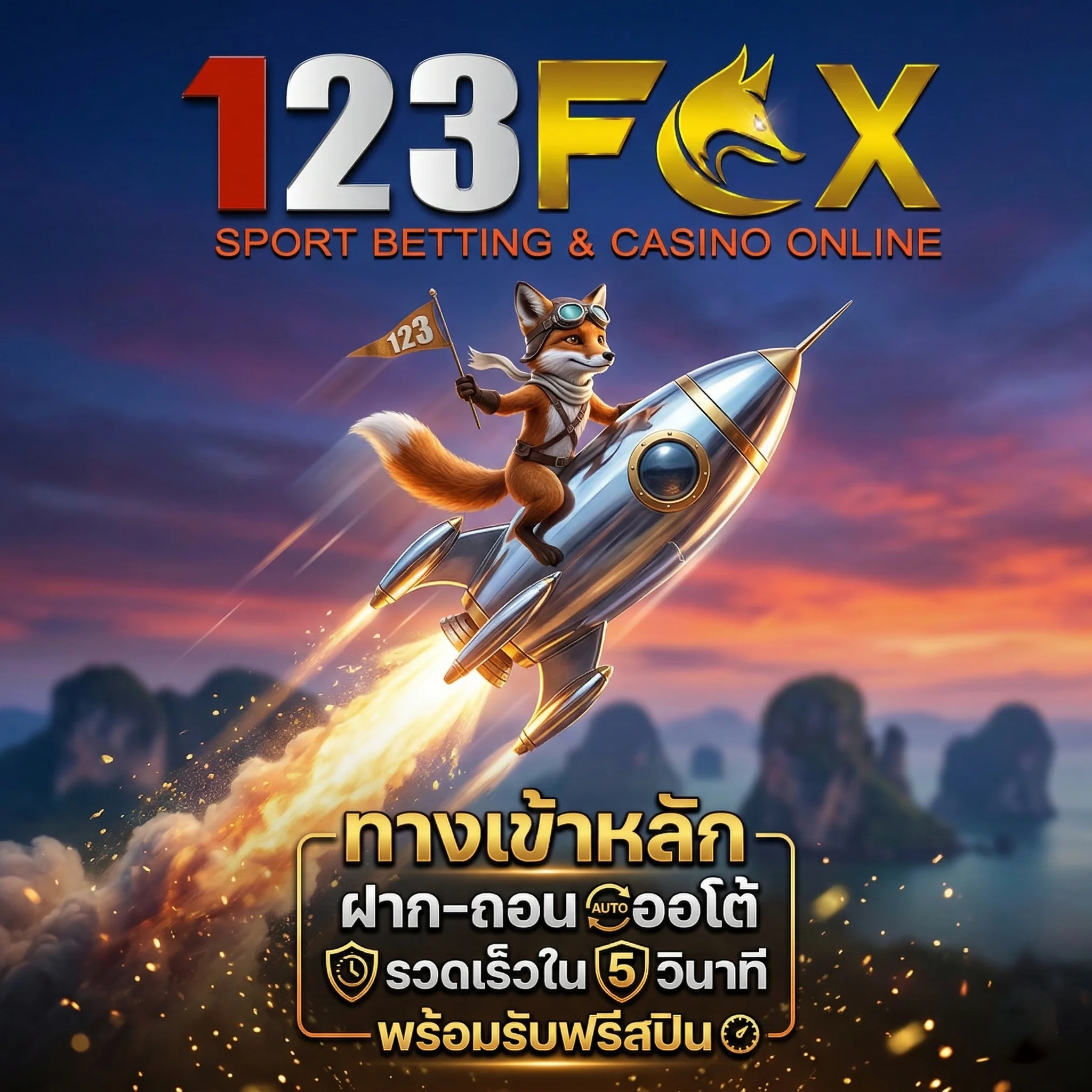 ทางเข้า 123fox ระบบฝากถอนเงินออโต้ รวดเร็วทันใจ พร้อมโปรโมชั่นแจกฟรีสปิน