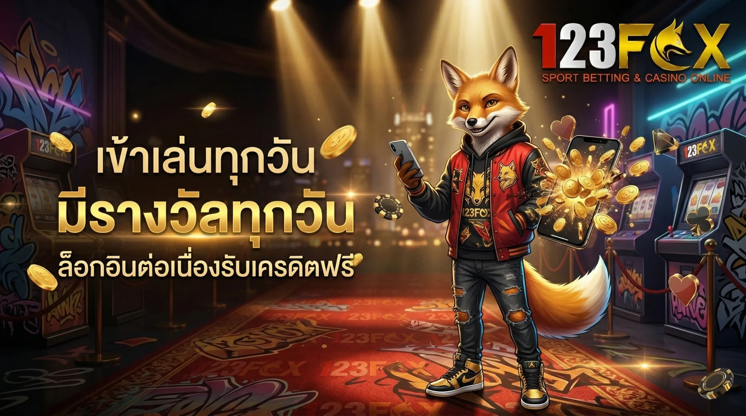 ทางเข้า 123fox ล็อกอินเข้าเล่นทุกวัน รับเครดิตฟรีทันทีไม่ต้องลุ้น