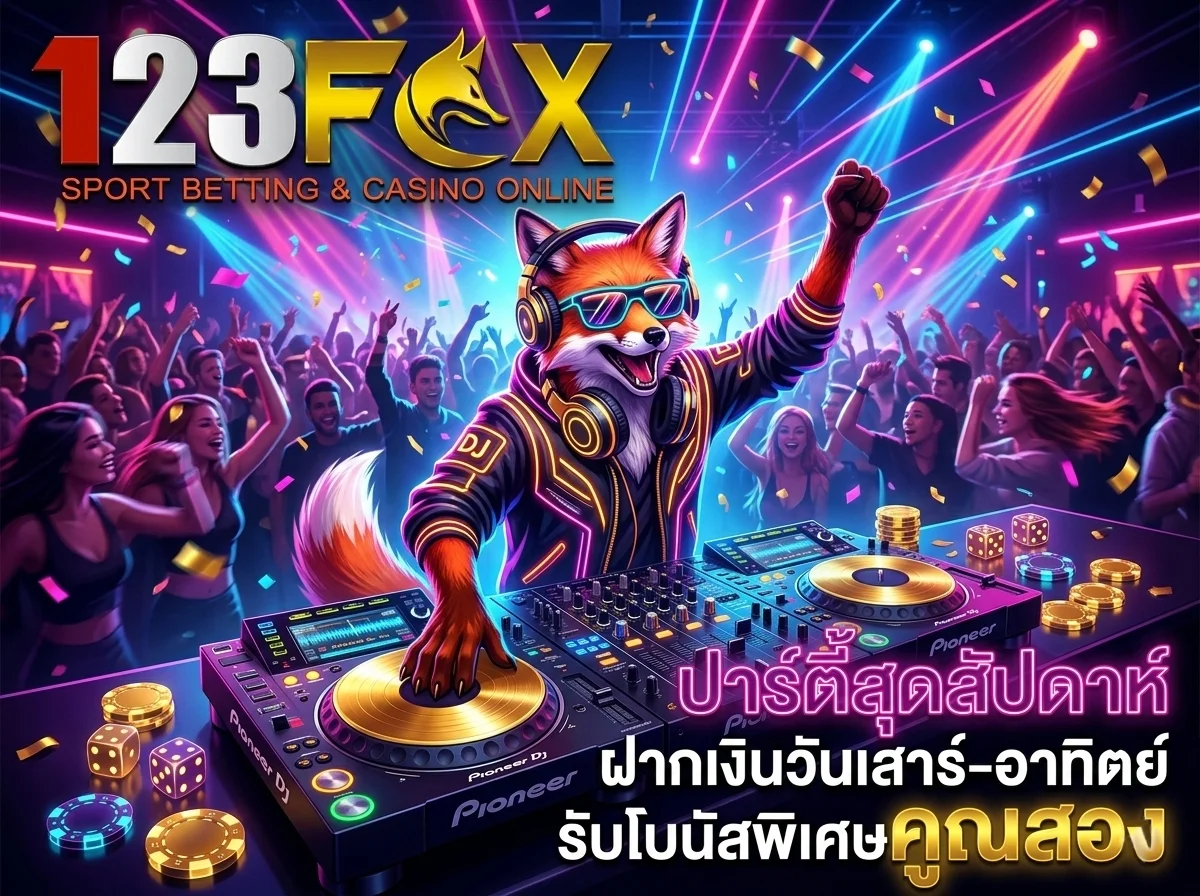ทางเข้า 123fox โปรโมชั่นสุดสัปดาห์ ฝากเงินวันเสาร์อาทิตย์รับโบนัสพิเศษคูณสอง