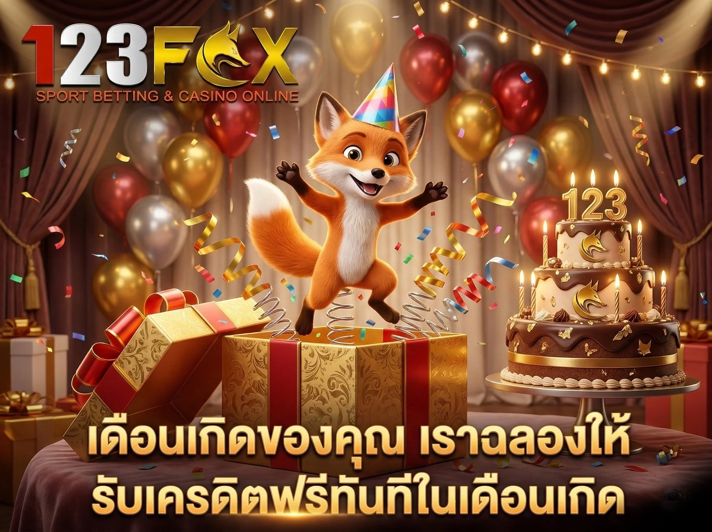 ทางเข้าเล่น 123fox รับโบนัสและเครดิตฟรีพิเศษในเดือนเกิดของคุณ